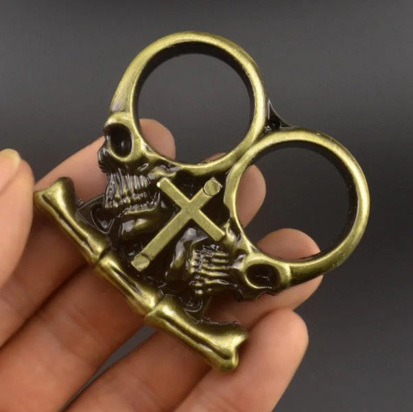 Brass Chaos Knuckle Duster Compact Two-Finger Tool