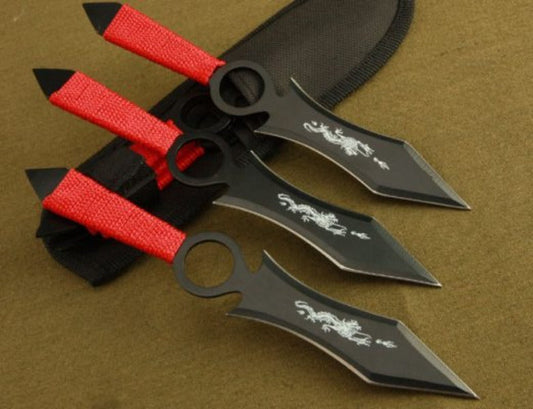 3PCS Tactical Camping Knife Outdoor Hunting Defense Dart Set