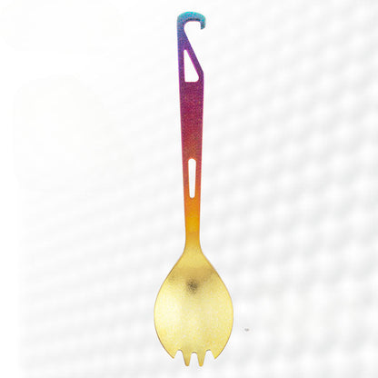 Multi-Functional Titanium Spork with Built-in Bottle Opener for Outdoor Use