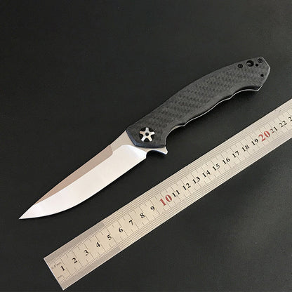 High-Performance Folding Knife with Carbon Fiber and Titanium Blade