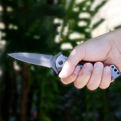 Camping Ready Wooden Handle Folding Knife for Outdoor Enthusiasts