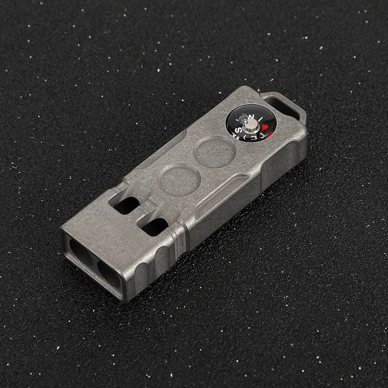 High-decibel Outdoor Adventure Whistle with Titanium Compass for Survival