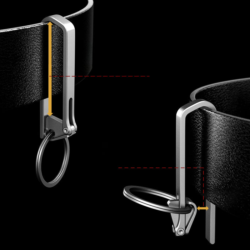 Anti-Loss Titanium Keychain Hook and Belt Clip for Durability