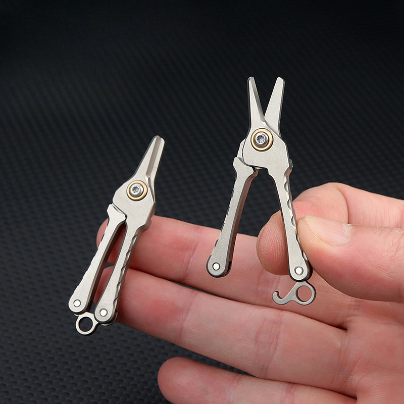 Titanium Portable Mini Scissors Keychain Tool for Hair and Beard Trimming