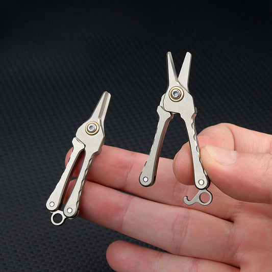 Portable Titanium Keychain Scissors for Hair and Beard Grooming
