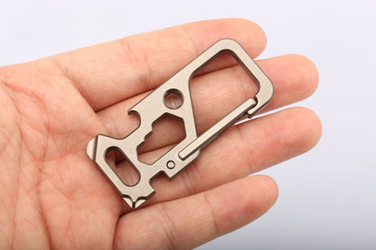 Versatile Titanium Carabiner Multi-Tool Keychain for Outdoor Adventures