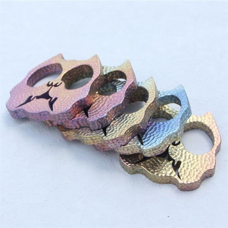 Dog Head Style Titanium Knuckle Duster Personal Defense Tool 