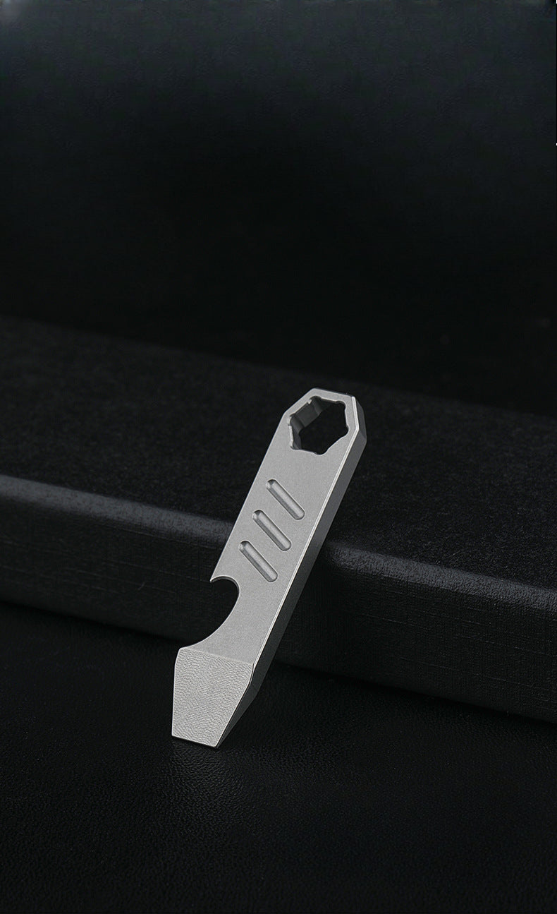 Compact TC4 Titanium Pry Tool with Key Tag Outdoor Survival Functionality