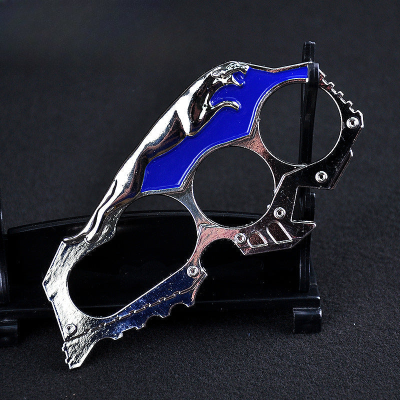 Versatile Zinc Alloy Knuckle Duster with Multiple Integrated Tools