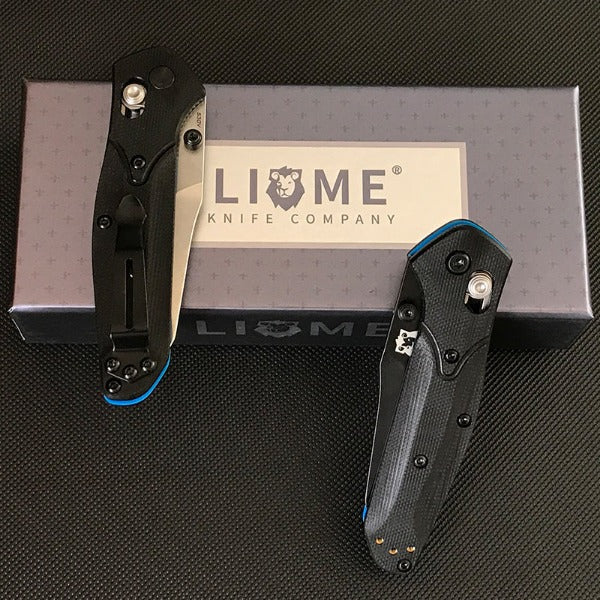 Liome EDC Tool Folding Blade Knife with Dual Color G10 Grip for Outdoor Use