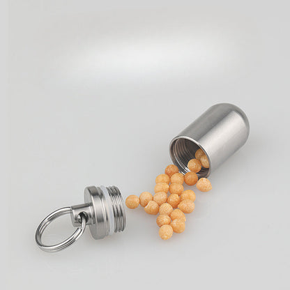 Portable Titanium Pill Box with Waterproof Keychain Design
