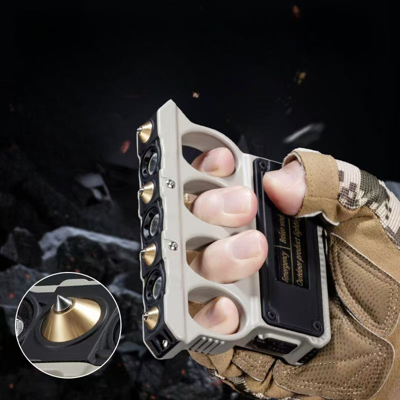 Self-Defense Knuckle Duster Flashlight with Emergency Glass Breaker