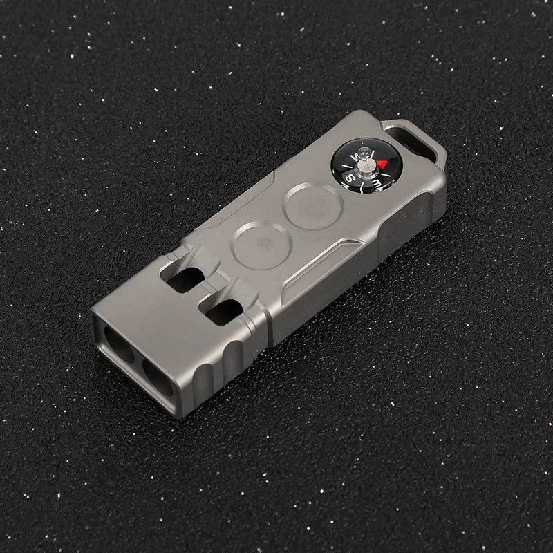 High-decibel Outdoor Adventure Whistle with Titanium Compass for Survival