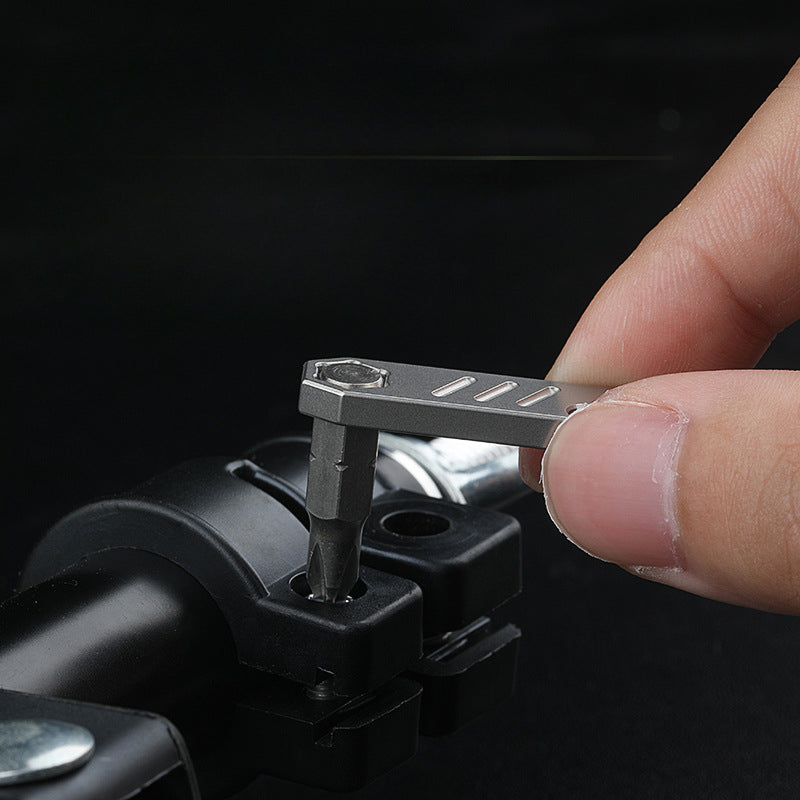 Compact TC4 Titanium Pry Tool with Key Tag Outdoor Survival Functionality