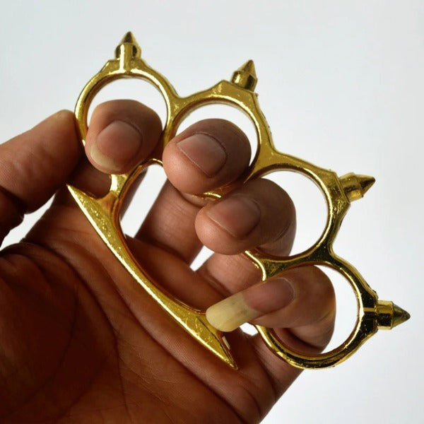 Brass Knuckles Duster Hedgehog Style Self-Defense Tool for EDC
