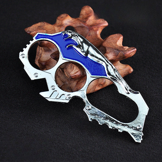 Versatile Zinc Alloy Knuckle Duster with Multiple Integrated Tools
