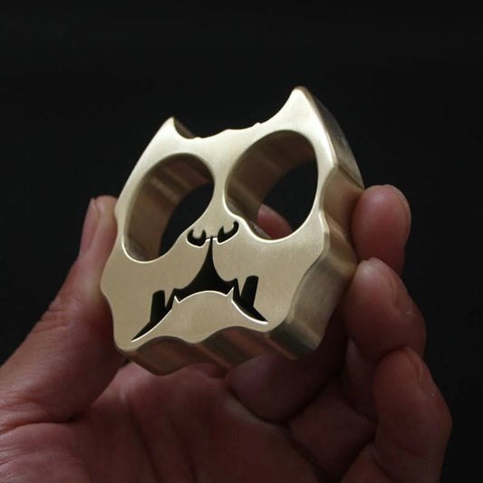 Elegant Dog Head Copper Knuckle Duster Self-Defense Stick