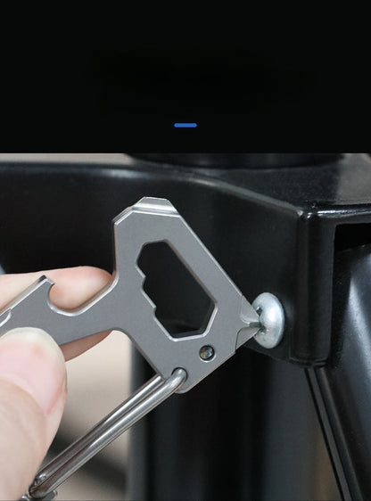 Titanium Multi-Function Keychain Tool with Waist Hook and Car Essentials
