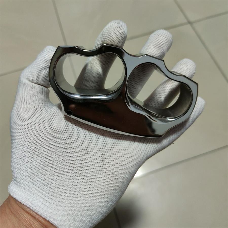 Sleek Polished Titanium Knuckle Duster for Superior Defense