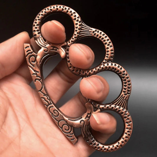 Brass Knuckles Duster for Self-Defense and Window Breaking StoneGrip Design
