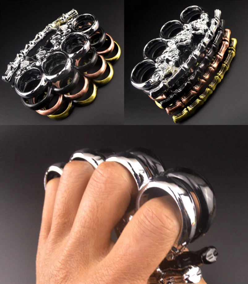 Demon-Inspired White Bone Knuckle Duster for Self-Protection
