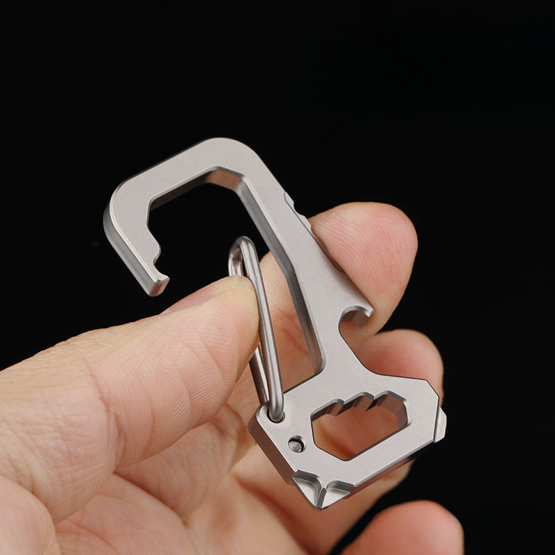 Titanium Multi-Function Keychain Tool with Waist Hook and Car Essentials