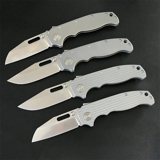 Lightweight Titanium Alloy Folding Knife for Camping and Outdoor Hunts