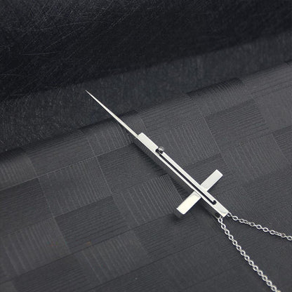 Cross EDC Retractable Pocket Knife Necklace for Personal Defense