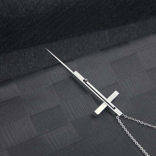 Cross EDC Retractable Pocket Knife Necklace for Personal Defense