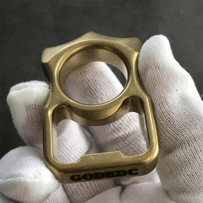GODEDC Brass Knuckle Duster Multi-Purpose Bottle Opener Survival Tool