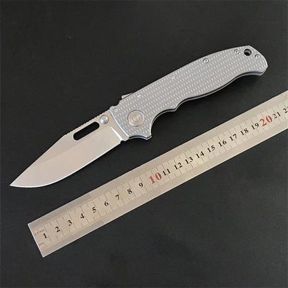 Lightweight Titanium Alloy Folding Knife for Camping and Outdoor Hunts