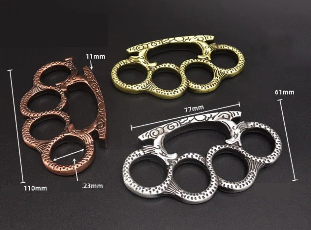 Brass Knuckles Duster for Self-Defense and Window Breaking StoneGrip Design