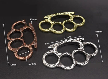 Brass Knuckles Duster for Self-Defense and Window Breaking StoneGrip Design