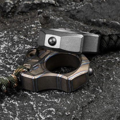 Minimalist Titanium Knuckle Duster Pendant for Single Finger Defense