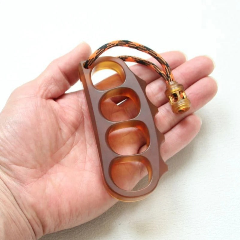 Amber Pea Knuckle Duster Strong Defense Tool for EDC Use