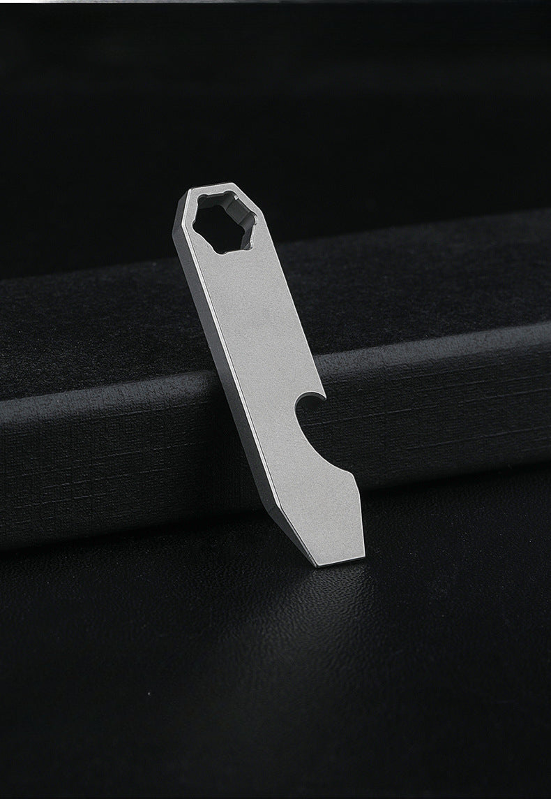 Compact TC4 Titanium Pry Tool with Key Tag Outdoor Survival Functionality