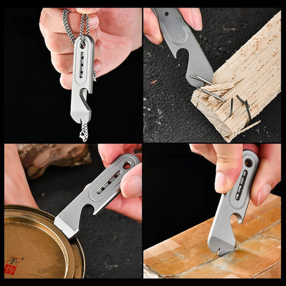 Outdoor Titanium Alloy EDC Pry Bar Crowbar Keychain for Versatile Survival Tasks