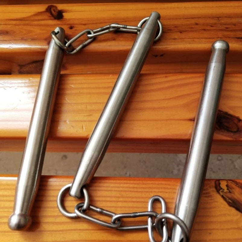 Solid Stainless Steel Whip Three-Section Self-Defense Gear