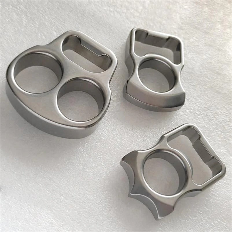 Self Defense Knuckle Duster Crafted from Solid Steel with Stone Wash Finish