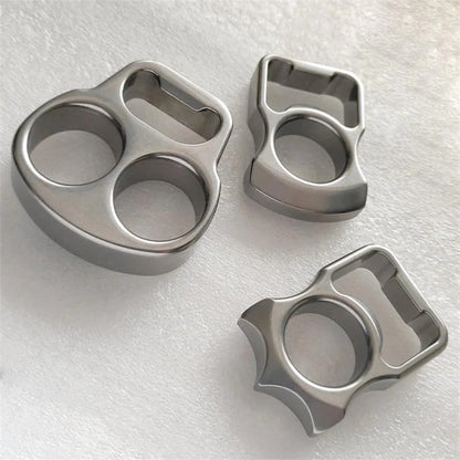 Self Defense Knuckle Duster Crafted from Solid Steel with Stone Wash Finish