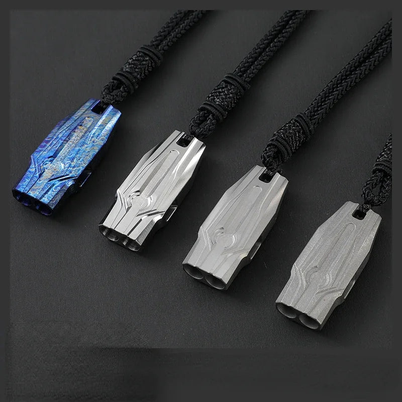 Outdoor Titanium Whistle Pendant for High Decibel Emergencies