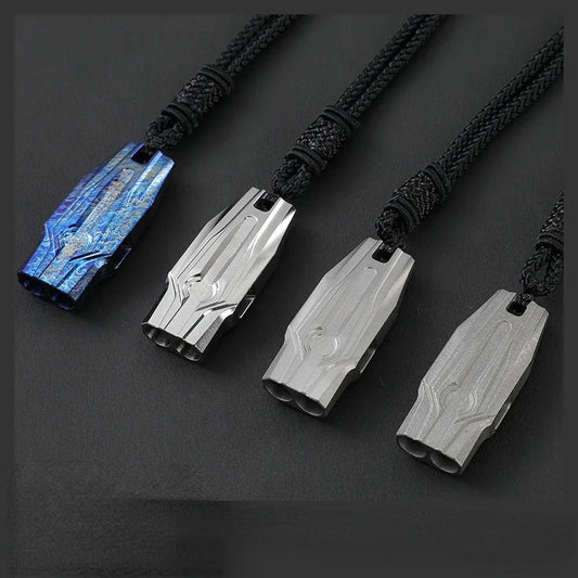 Outdoor Titanium Whistle Pendant for High Decibel Emergencies