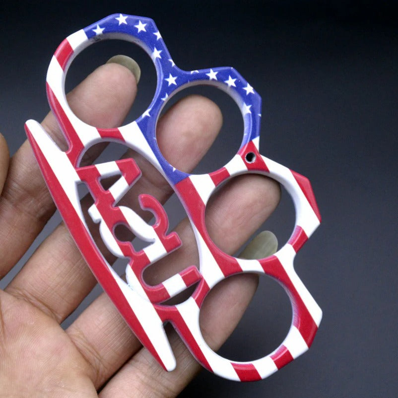 TigerClaw Metal Knuckle Duster with Four-Finger Strap