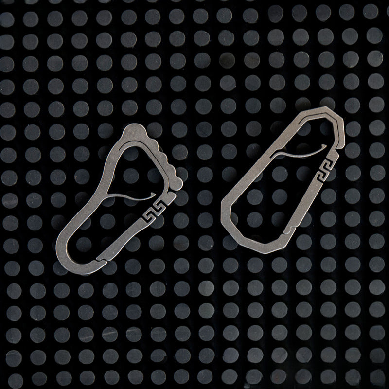 Springy Footprint TC4 Titanium Keyring Lightweight and Durable EDC Accessory