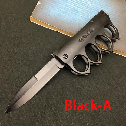 Knuckle Duster Foldable Knife Outdoor Self Defense Tool