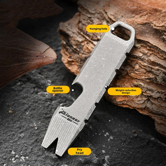 Portable Titanium Pry Bar with Bottle Opener EDC Utility Tool