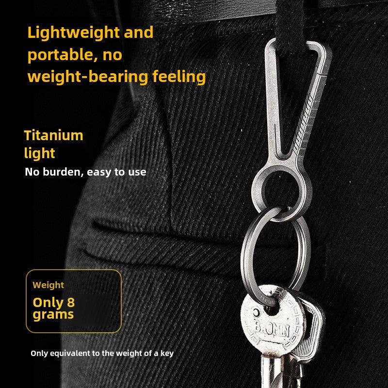 Portable Titanium Carabiner Keychain with MultiTool and Knuckle Duster