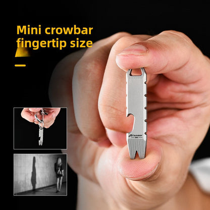 Portable Titanium Pry Bar with Bottle Opener EDC Utility Tool