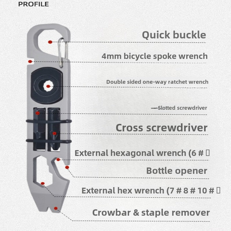 Compact Ratchet Survival Tool with Multi-Function Design